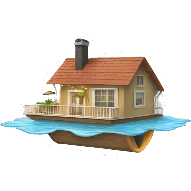 Floating home launch champagne  emoji