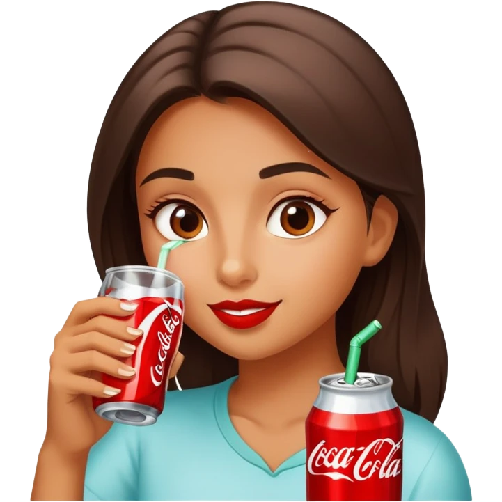 Emoji de una chica bebiendo coca cola emoji