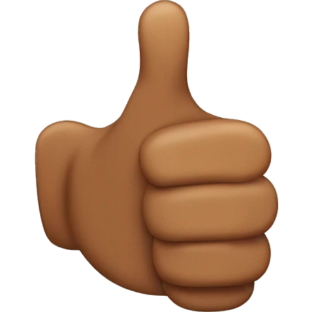 a thumbs up but sideways, the thumb is pointing to the left, brown skin emoji