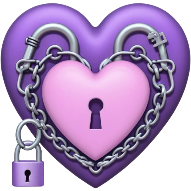pastel goth heart with key and lock emoji