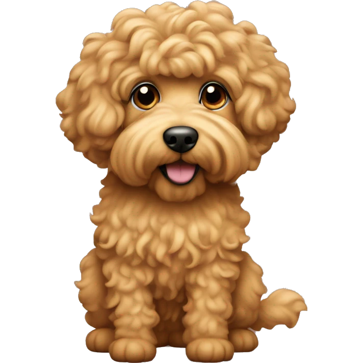 Apricot whoodle dog with curly hair emoji