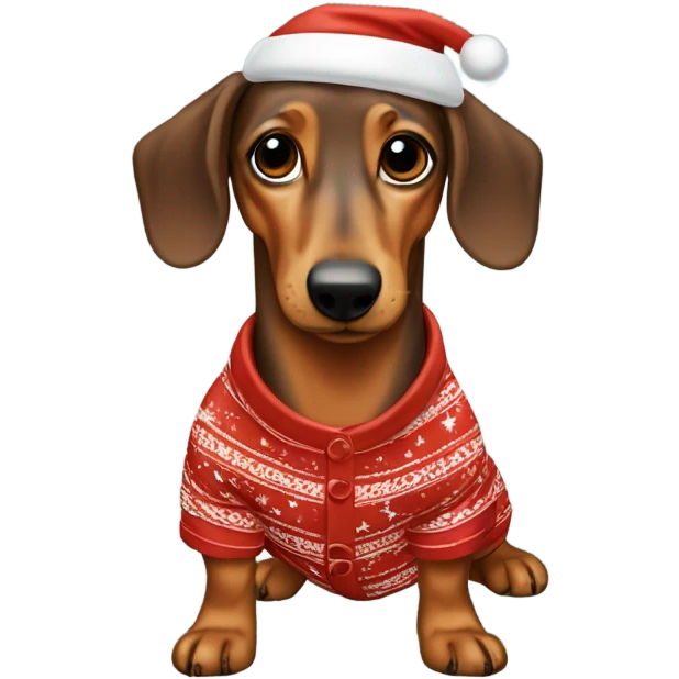 Dachshunds wearing Christmas pyjamas emoji