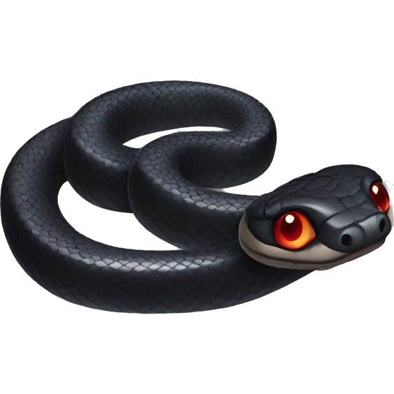 Black snake that has red eyes emoji