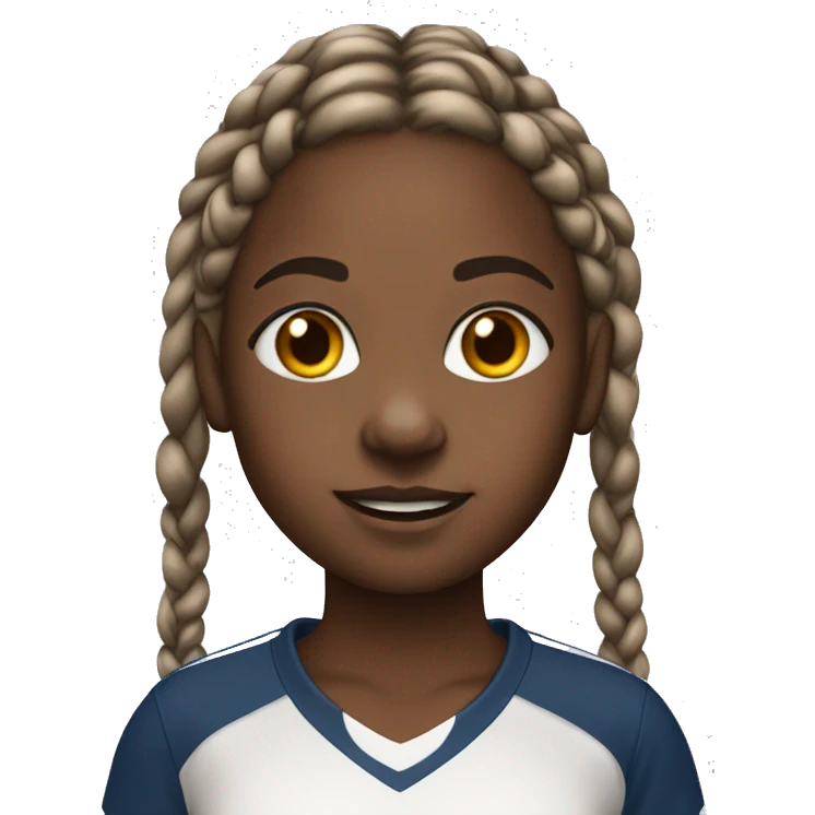 black girl aged 10 with braids in football shirt emoji