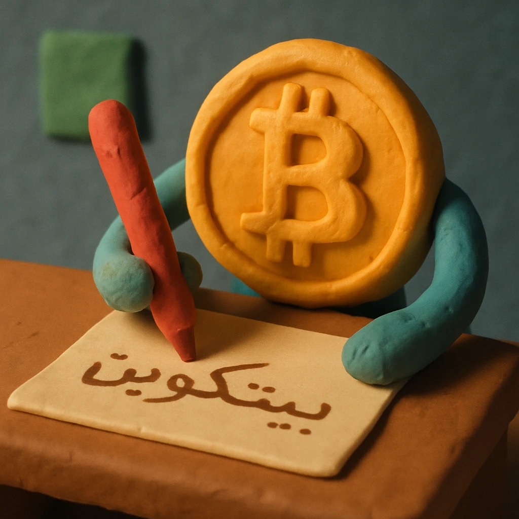 
بیتکوین در حالی نوشتن emoji