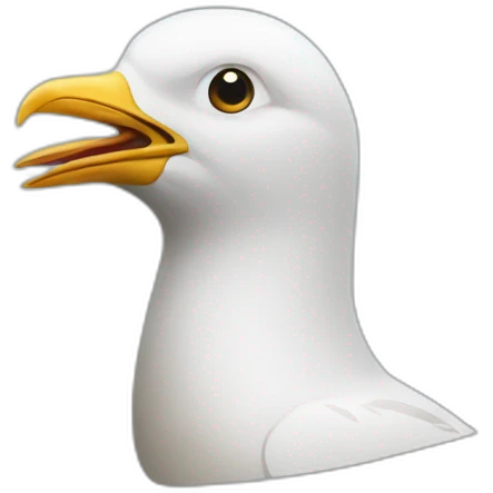 Man head thin seagull emoji