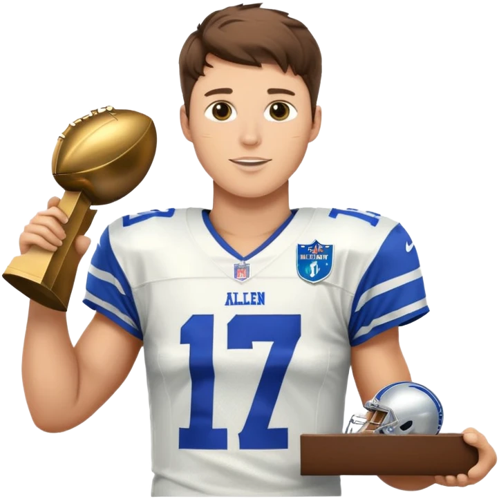 Josh Allen holding Lombardi trophy  emoji
