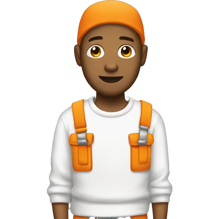 Prisionero blanco con ropa totalmente anaranjada emoji