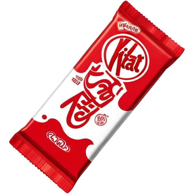 Vertical KitKat bar packaging, front view emoji