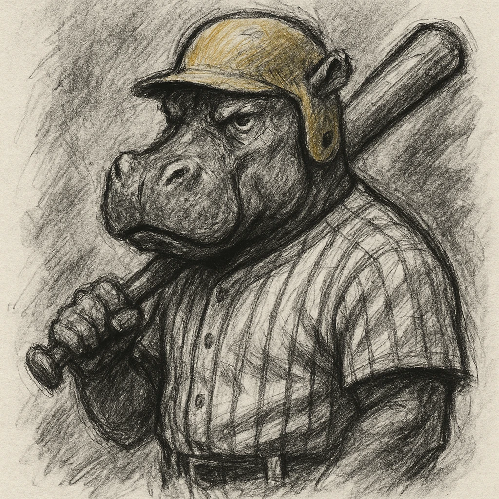 hippo holding a baseball bat, wearing a yellow helmet, pinstripes outfit emoji