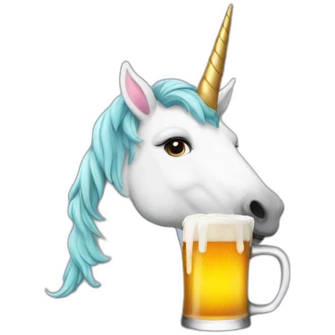unicorn drinking a beer emoji