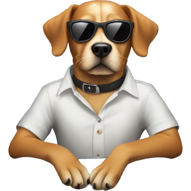 Dog with sunglasses on a private jet emoji