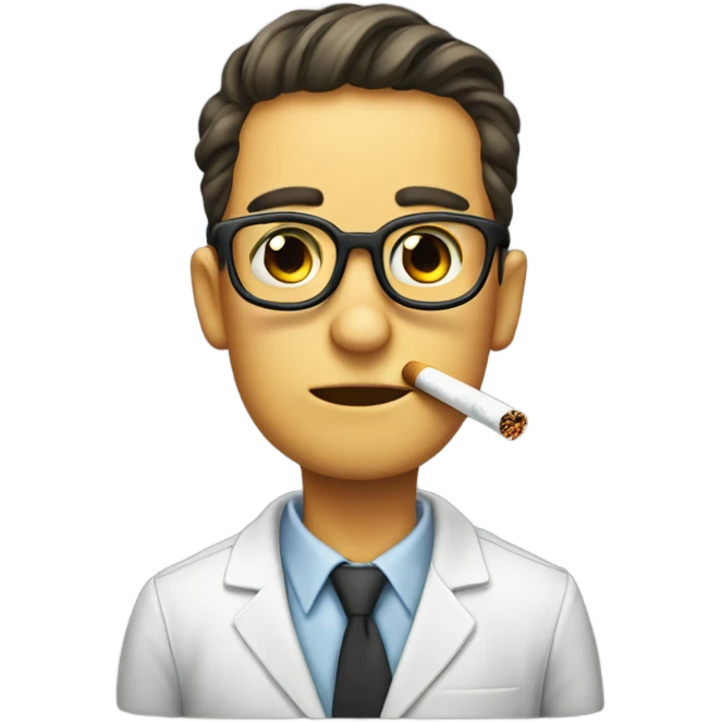 Eye twitch nerd emoji smoking cigarette emoji