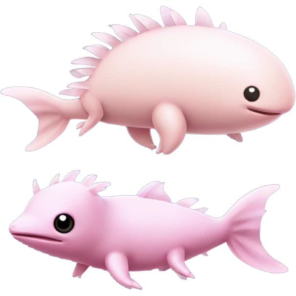 pink axolotl next to penguin emoji
