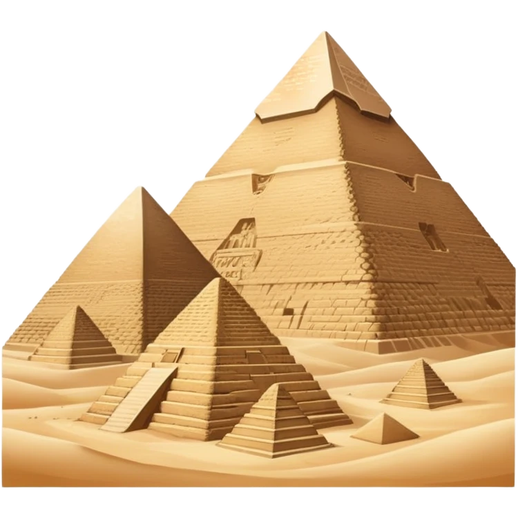 Egyptian Pyramids with muted sandy colors, not bright emoji