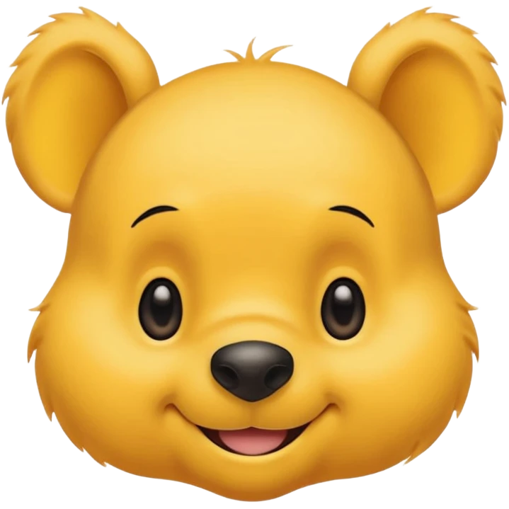 make a cute winee the pooh emoji only one pair of eye brows and only the face no body and no shirt and no being naked no fair emoji