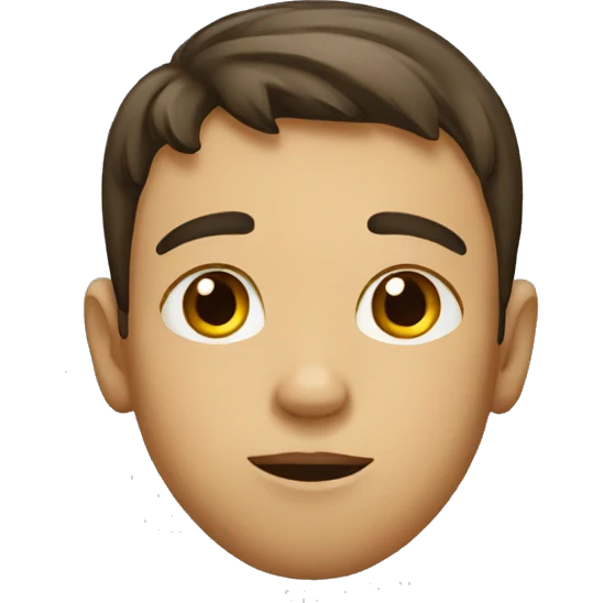 A boy with tilted nose emoji