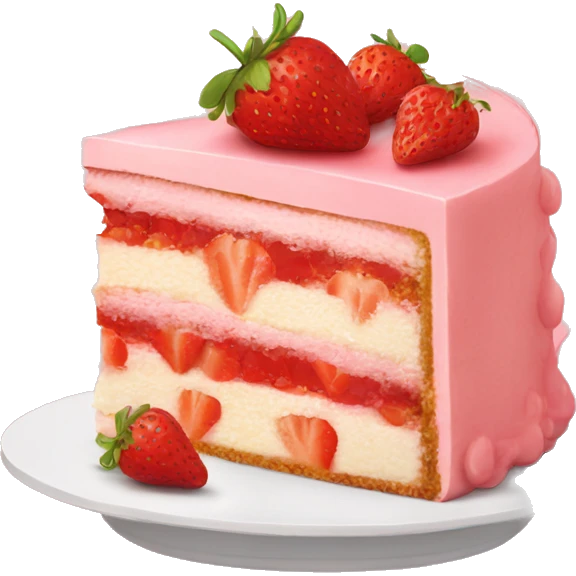 slice of strawberry cake emoji