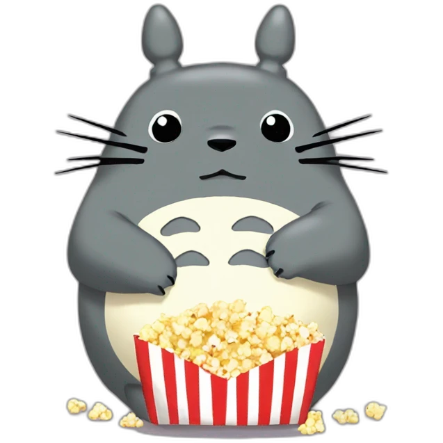 Totoro eating popcorn emoji