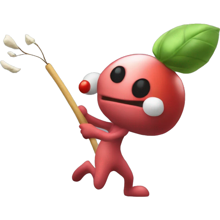 Pikmin hitting whip emoji