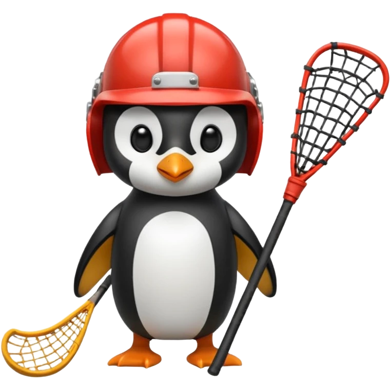 Penguin playing lacrosse  emoji