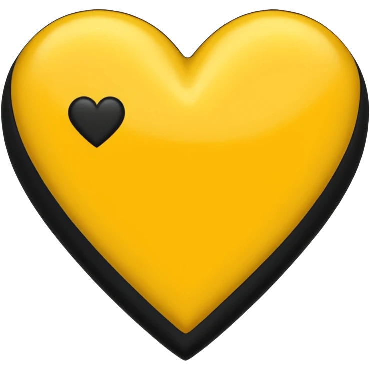 Fusiona un corazón de iPhone de color amarilla con color negro  emoji