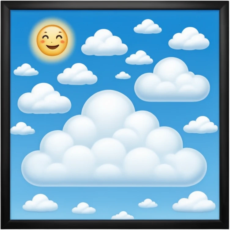 background with a happy blue sky with a few white clouds emoji