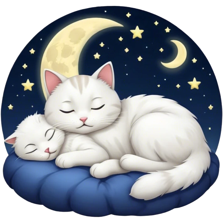cat sleeping under moonlight emoji