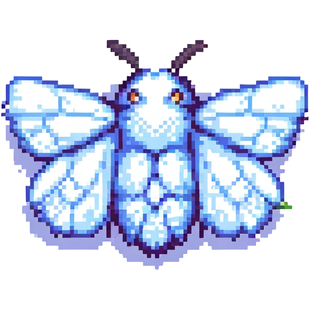 pixel art fluffy moth emoji