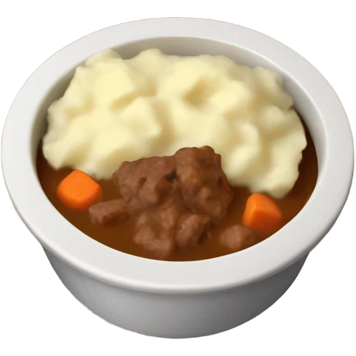 bowl of mashed potatoes beef stew emoji