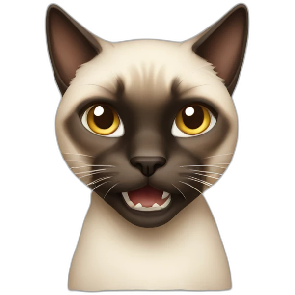 Very furious Siamese cat with Dark Brown hair emoji