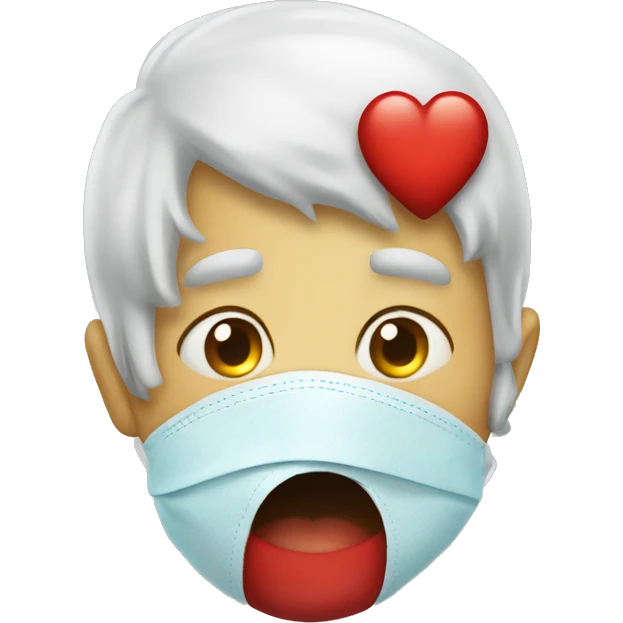 The red heart that got sick sneezes emoji