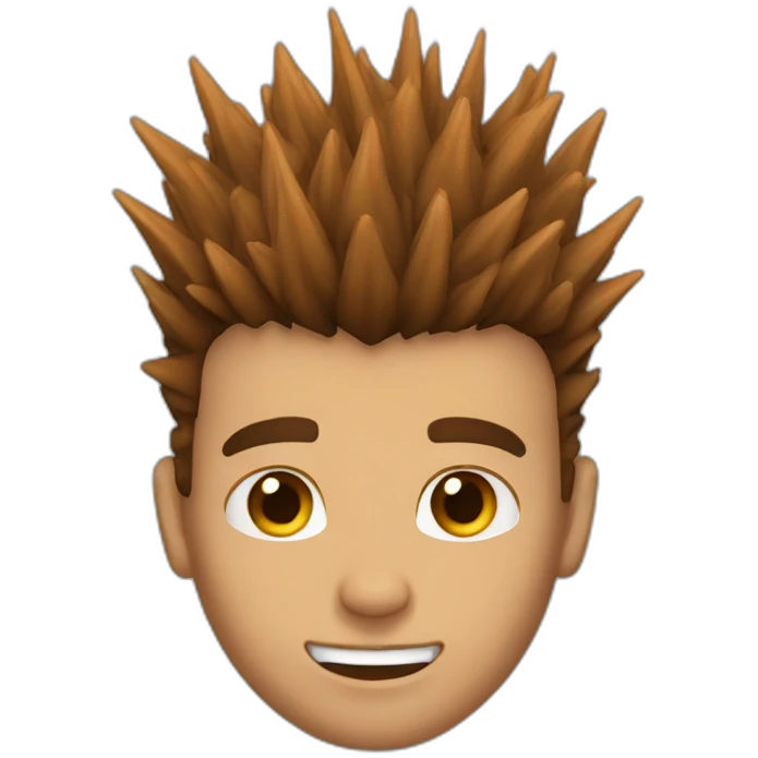 Brown guy spiky hair ripped emoji