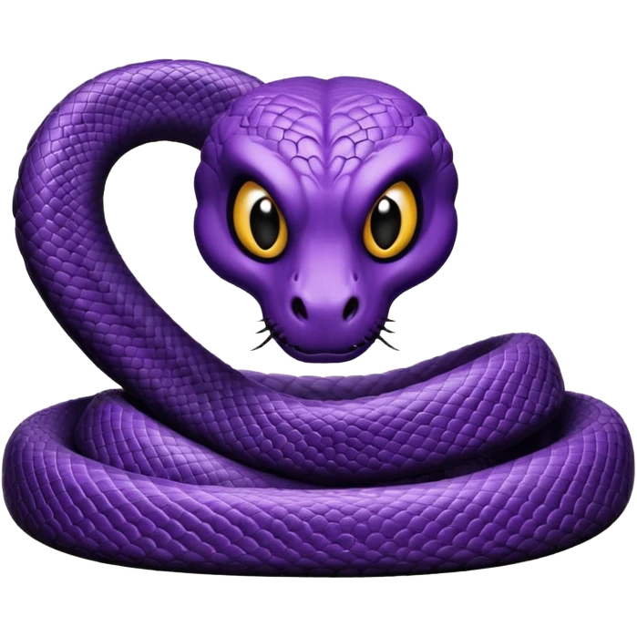 purple snake with a scary, menacing expression, simple and bold, inspired by the style of the spider emoji emoji