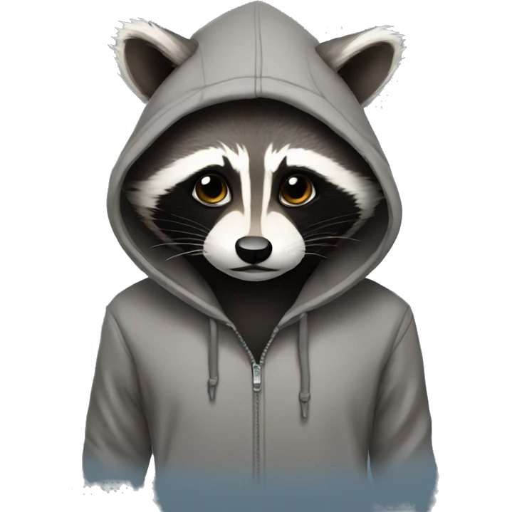 Raccon wearing hoodie emoji