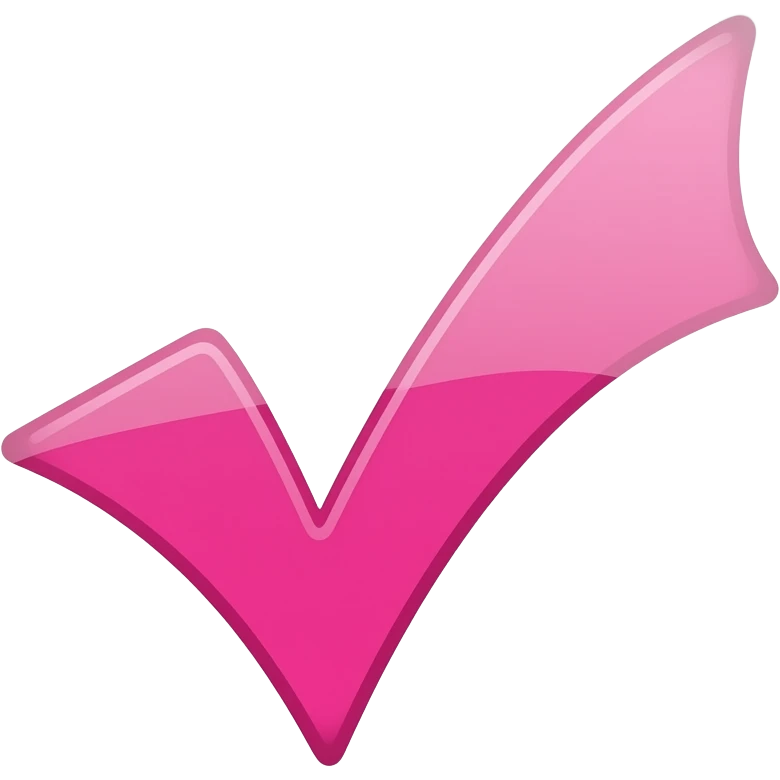 A pink verification tick emoji