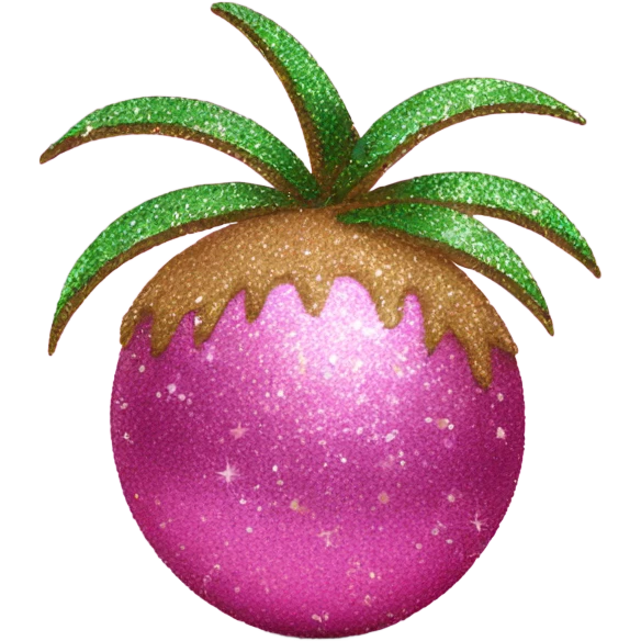 Pink coconut with glitter emoji