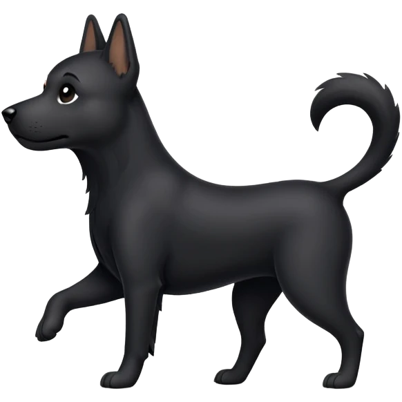 Black Dog Dancing standing emoji