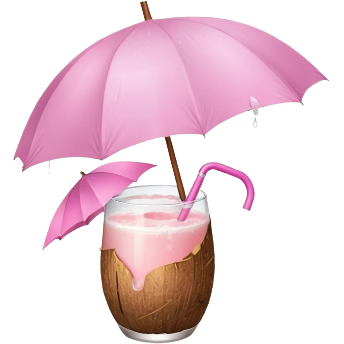 coconut drink with light pink umbrella emoji