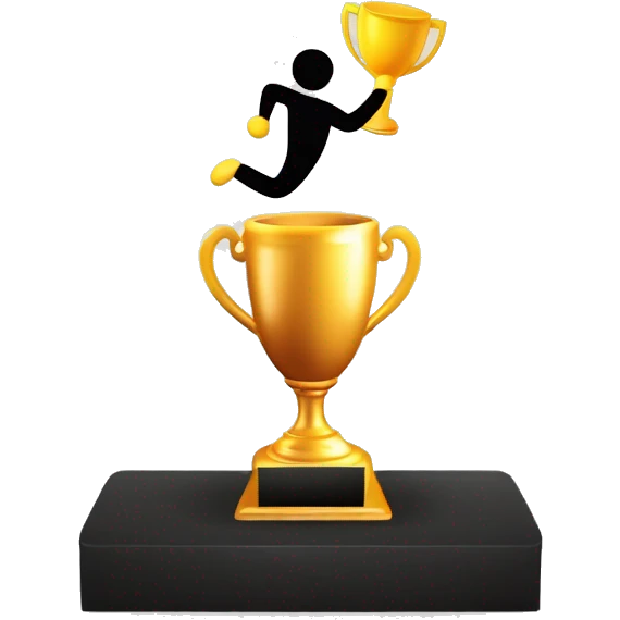 athlete with winner trophy emoji