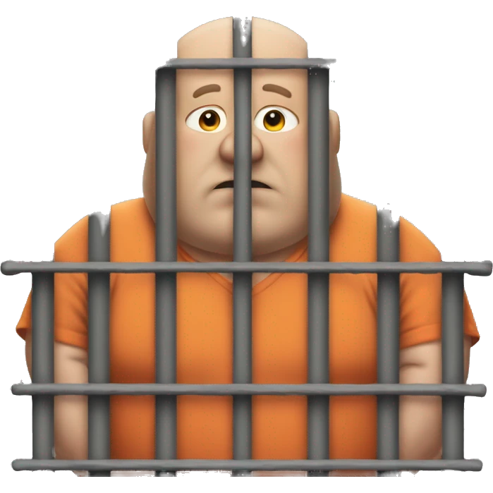 Fat man in jail emoji