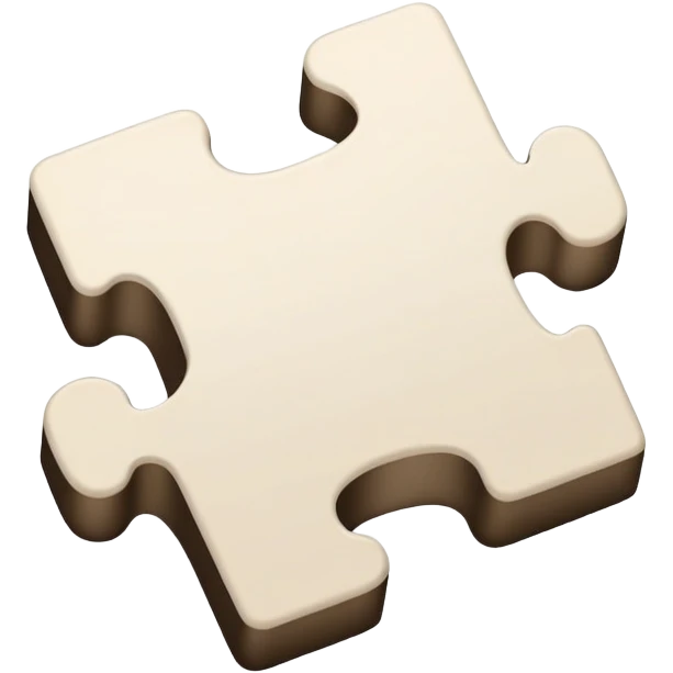 single puzzle piece in a neutral color, representing a flexible or undefined category. emoji