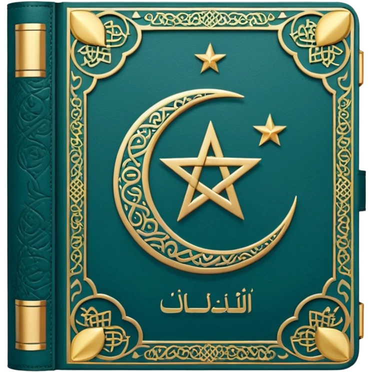 Closed Quran with the Islamic Symbol on it (moon and star) emoji