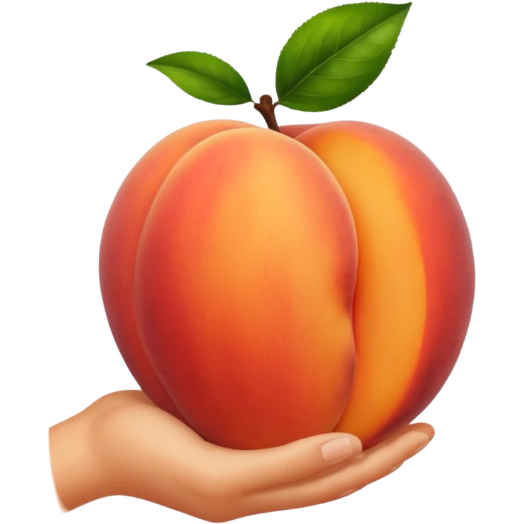 peach with hand print emoji