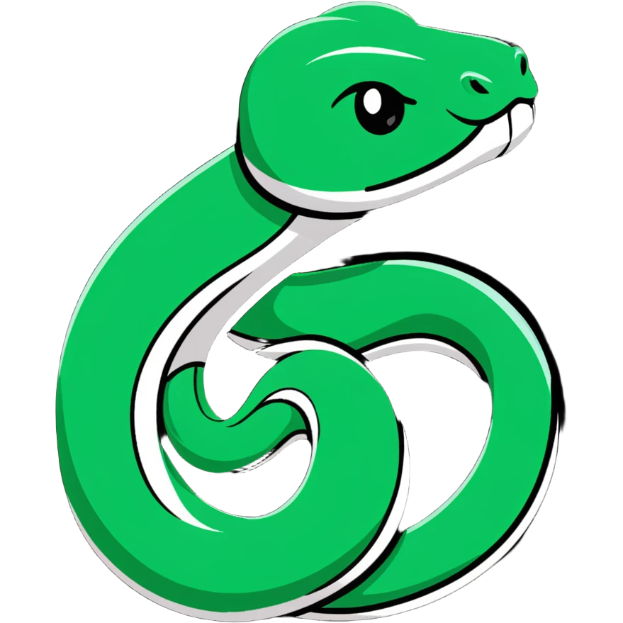 Geometric Maya style snake - sneaky message, strictly white and deep dark green only, angular sharp lines emoji