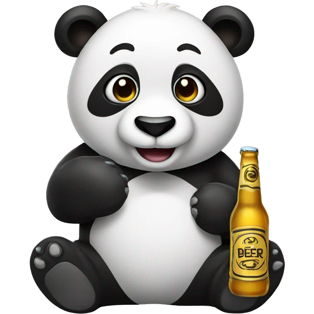 Panda with beer emoji