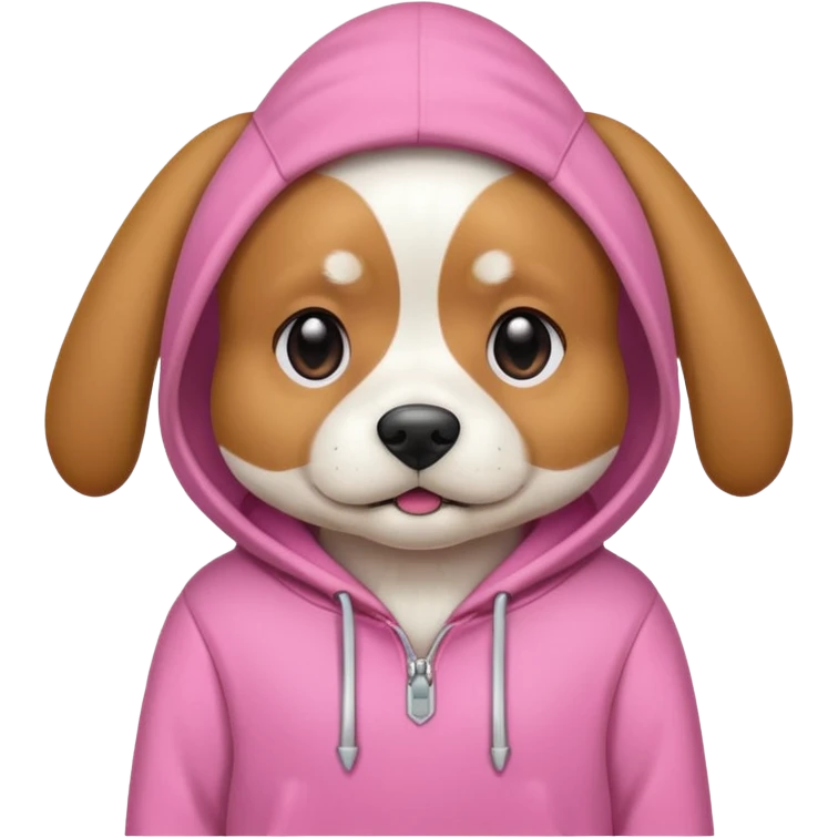 dog wearing pink hoodie emoji