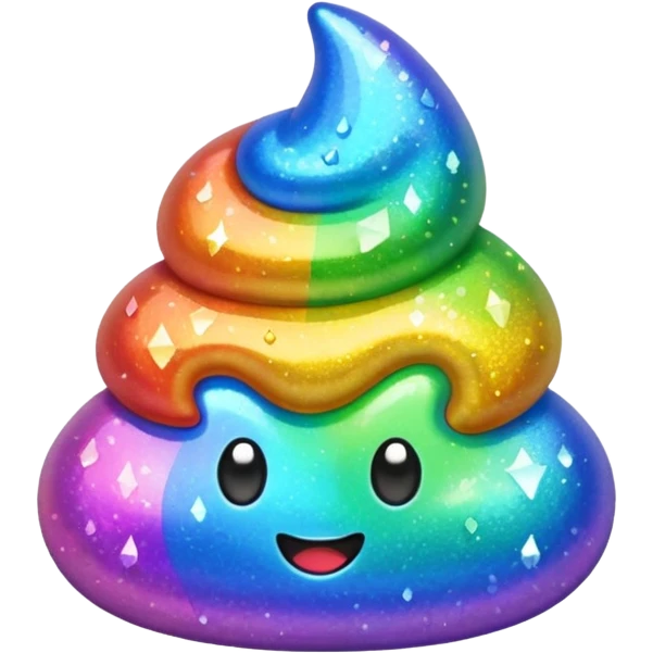 sparkly rainbow poop emoji
