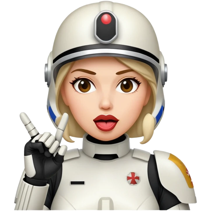 woman star trooper middle finger and face with tongue out  emoji