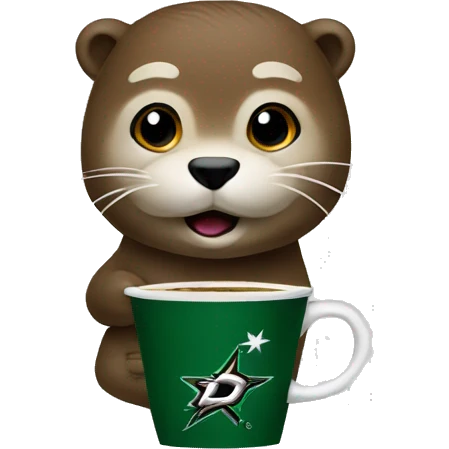 Dallas Stars otter with a coffee emoji